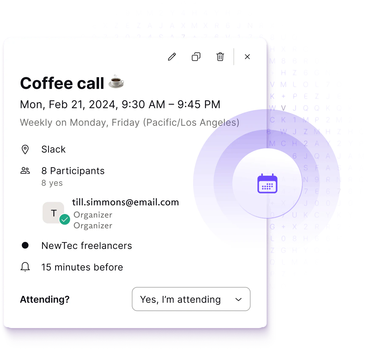screenshot of Proton Calendar